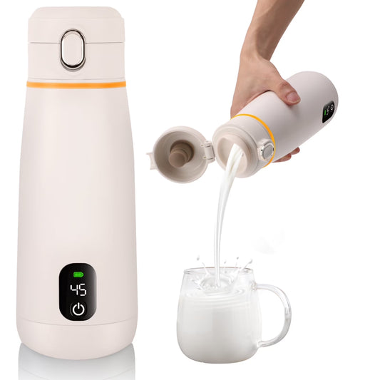 Portable Bottle Warmer for Travel 12Oz/350Ml Capacity Portable Milk Warmer for Baby Breast Milk & Water, Rapid Warming with LED Display